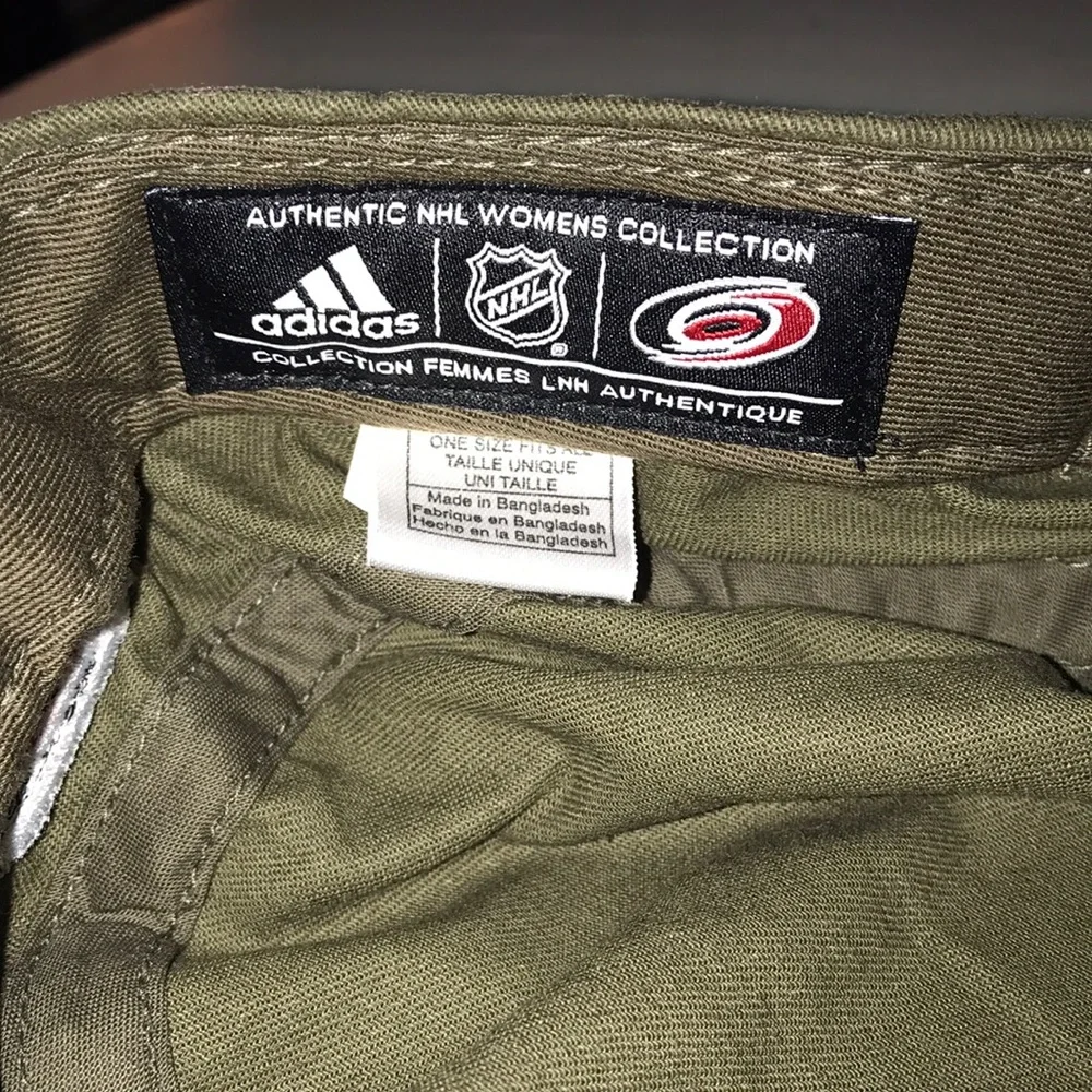 adidas Carolina Hurricanes NHL Womens Military Cap Hat Olive Green One Size